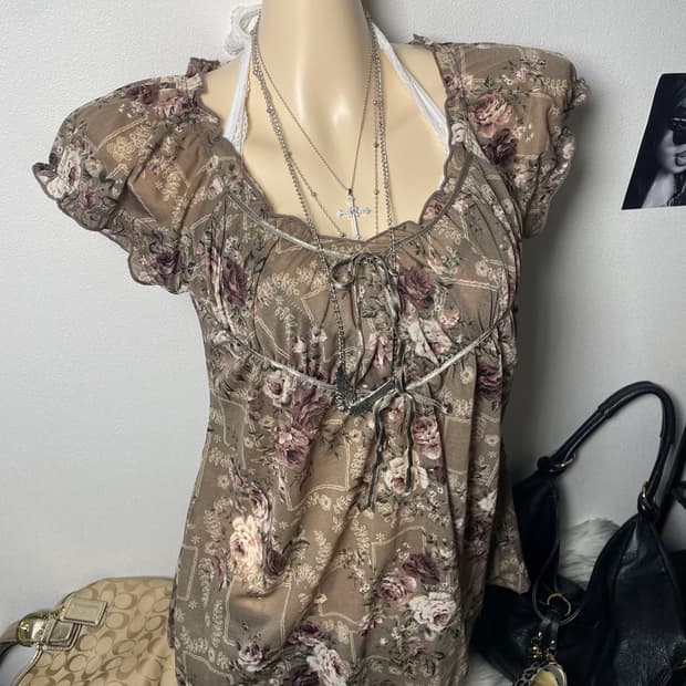 Brown Flower blouse