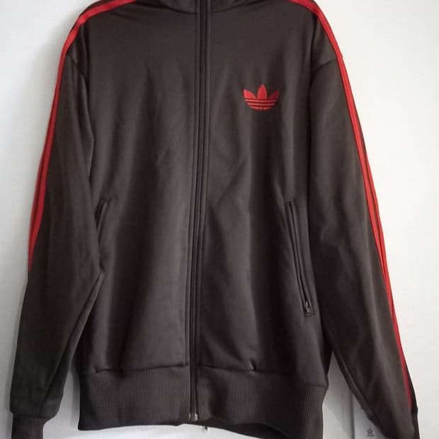 아디다스 파이어버드 브라운 오렌지 트랙탑 저지 져지집업 100/L