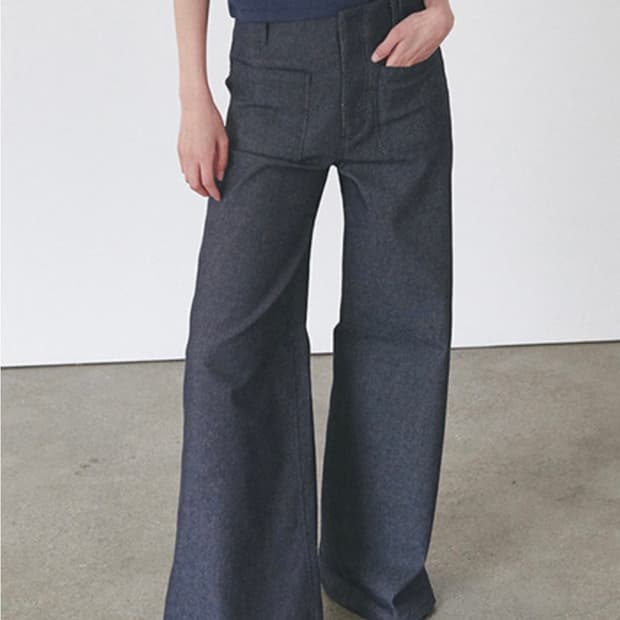 오데스 데님 SEMI WIDE DENIM TROUSERS