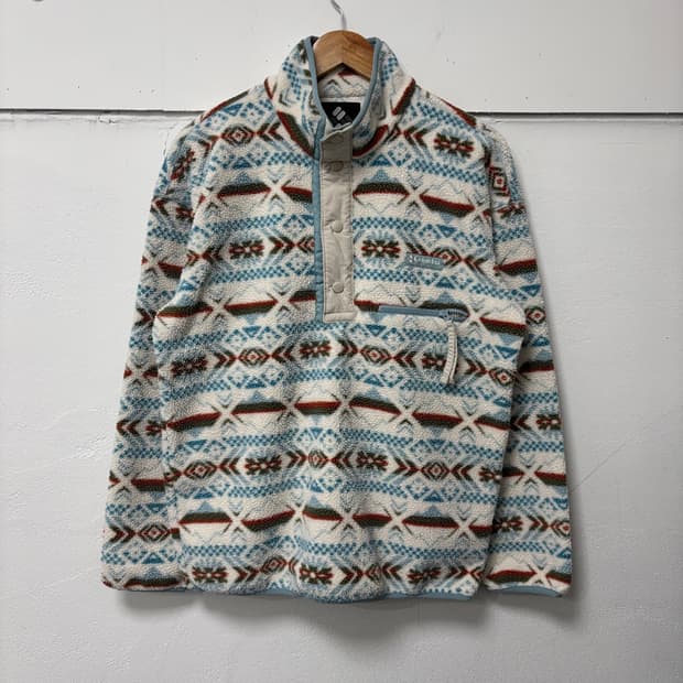 컬럼비아 패턴 반집업 플리스