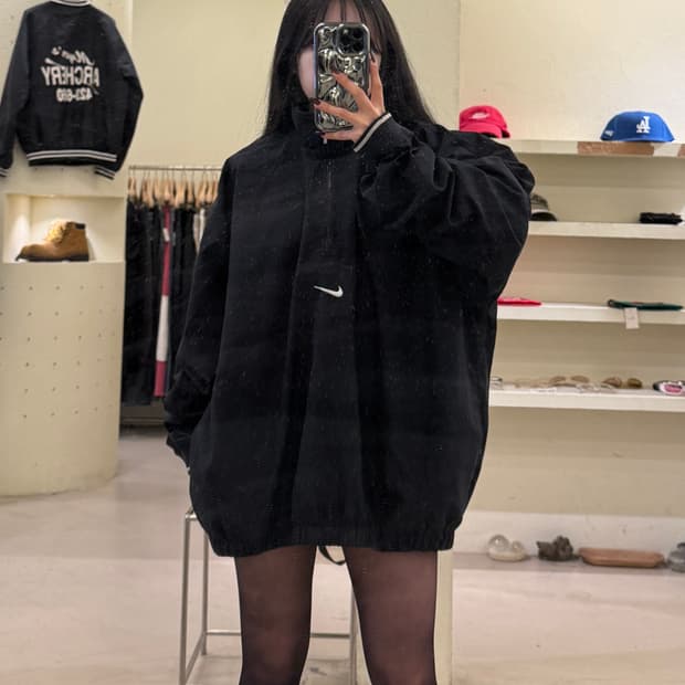 나이키 올드스쿨 센터 스우시 아노락 웜업 U1451