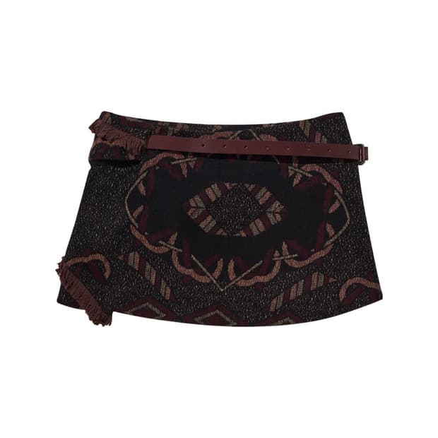 Cinched Pocket Skirt w/ Leather Belt