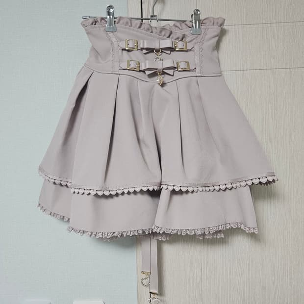 리즈리사 2연밸 스커트 핑크