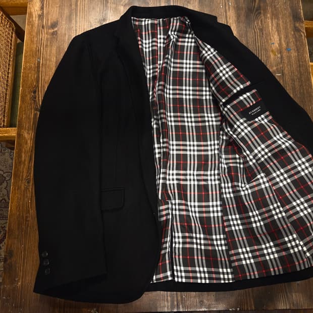 버버리 블랙라벨 플란넬자켓