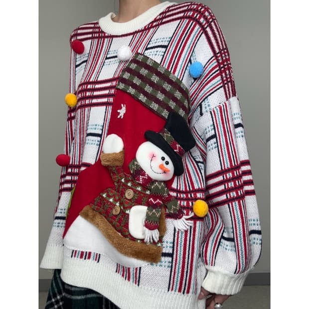 빈티지 크리스마스 니트 스웨터