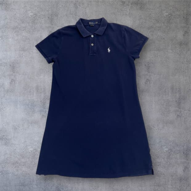 폴로 랄프로렌 네이비 메쉬 미니 카라 원피스 L