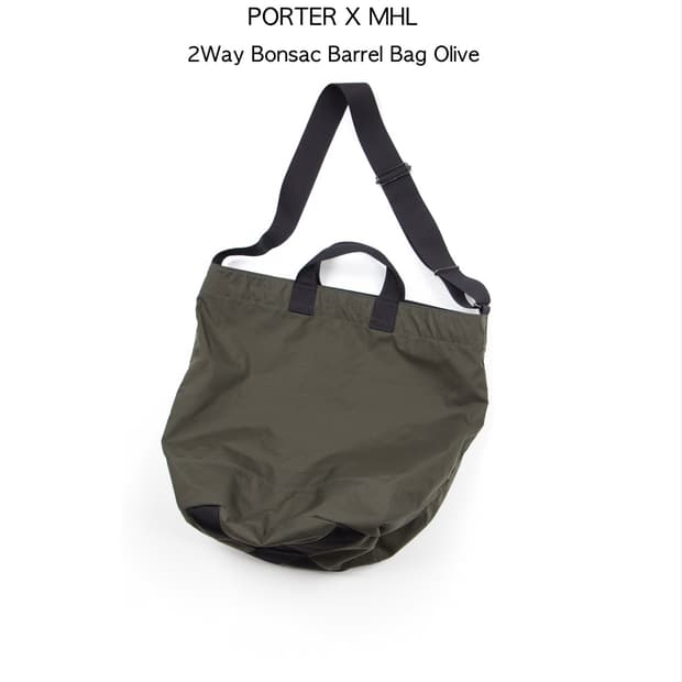 PORTER x MHL 2Way 본삭 배럴백 올리브