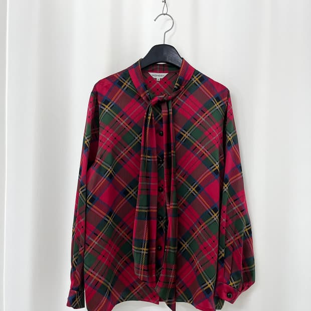 YVES SAIN LAURENT tie neck silk shirt