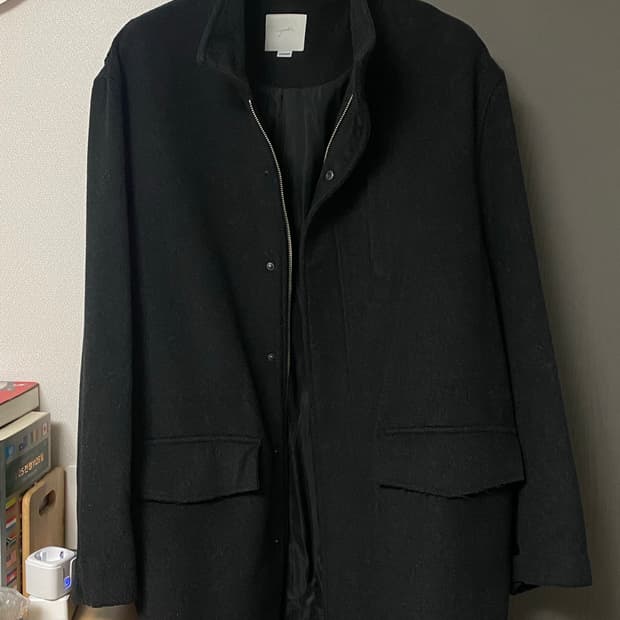 (S) 유스 밀리터리 코트 차콜 그레이