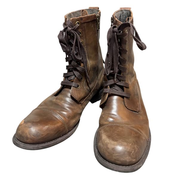 존바바토스 브라운 레더 집업 부츠 11 280-290