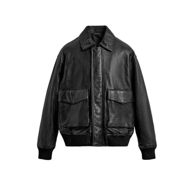 자라 레더 가죽 포켓 점퍼 a2 m사이즈 5388/205