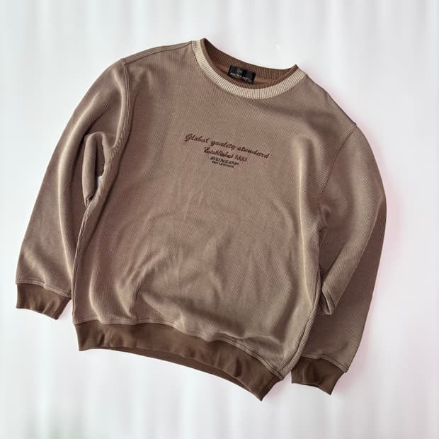 던롭 컬렉션 빈티지 립 텍스처 맨투맨