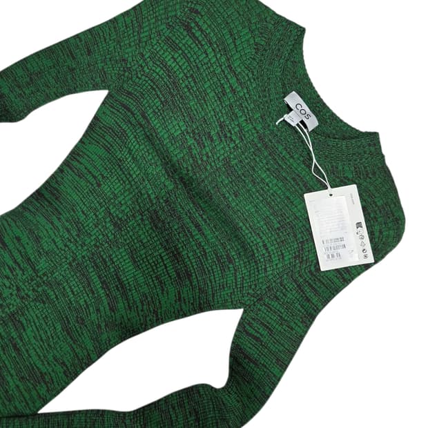 COS 코스 그린패턴 올 스판 니트 롱 원피스 XS