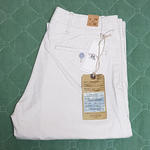 [29X32] RRL 필드 치노 팬츠 시디드 내추럴 팝니다.