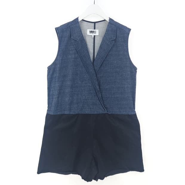 [여46]메종마르지엘라 데님배색 쇼츠 점프 수트[Y63-197]