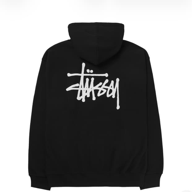 스투시 베이직 스투시 후드 블랙