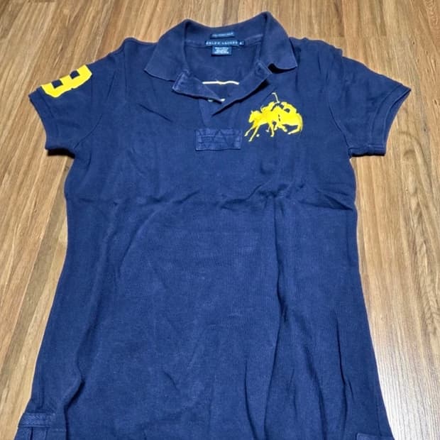 정품 폴로랄프로렌 빅포니 네이비 카라 반팔티