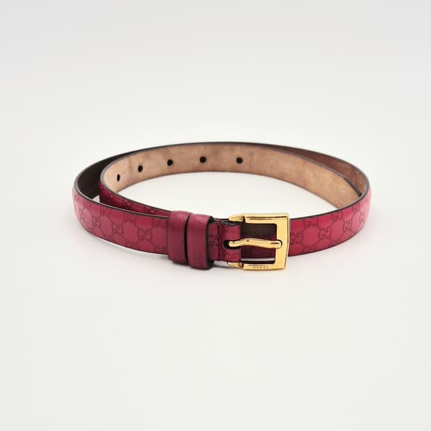 구찌 GG 마이크로시마 레더 슬림 벨트
