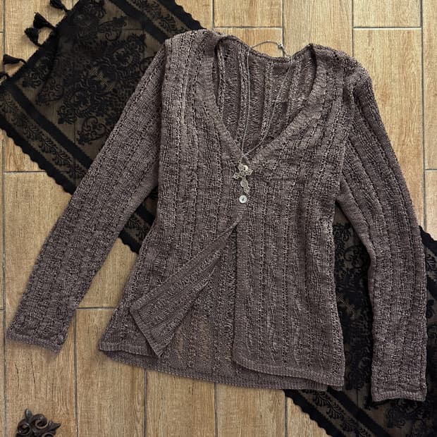Three-button Net Cardigan 0119