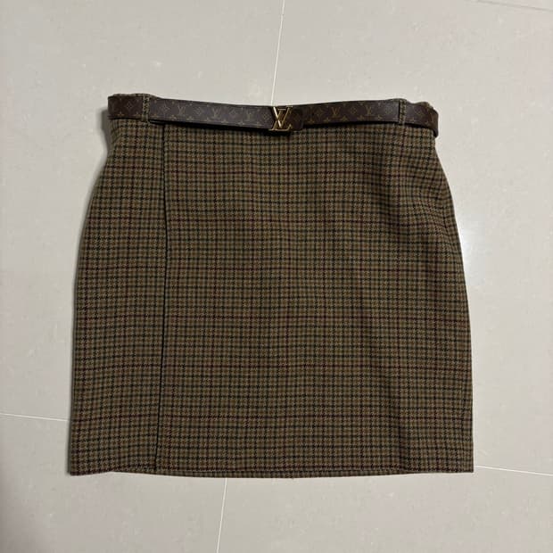 정품 폴로 랄프로렌 빈티지체크 랩 스커트 울 치마 30인치