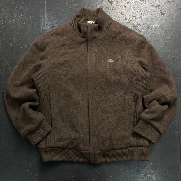 105 라코스테 누빔 니트 집업
