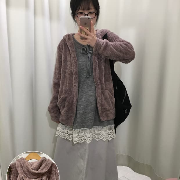 우사기 후리스 후드집업