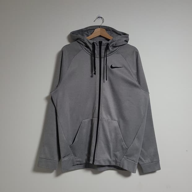 (L) NIKE 나이키 드라이핏 후드집업 그레이