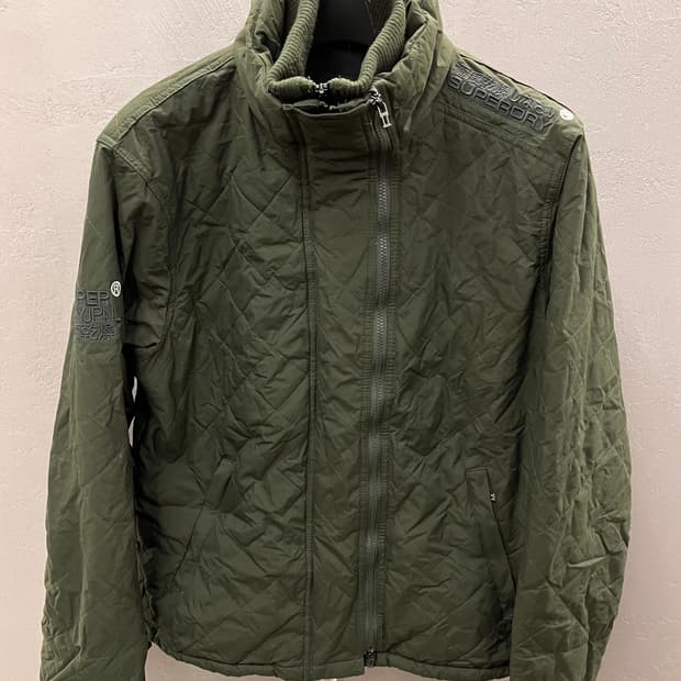 슈퍼드라이 퀼팅 자켓 올리브 L