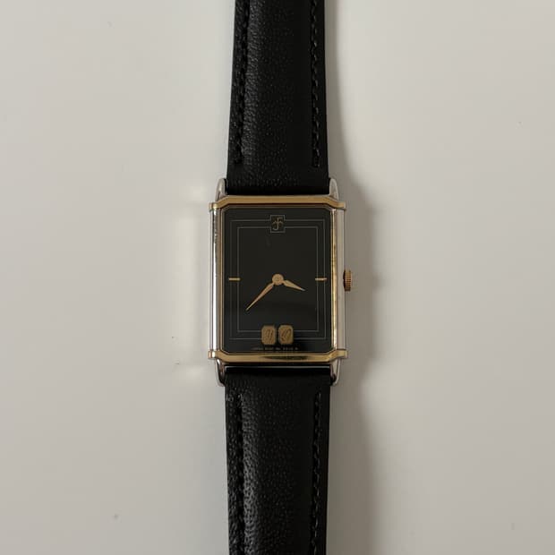 1980s Black Combi Tank Ladies Quartz