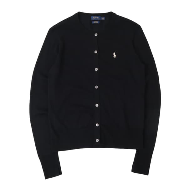 폴로 랄프로렌 블랙 워셔블 피마코튼 니트 가디건