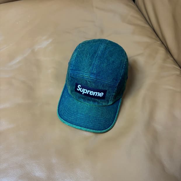 Supreme 슈프림 23ss 오버다이드 데님 그린 캠프캡 모자