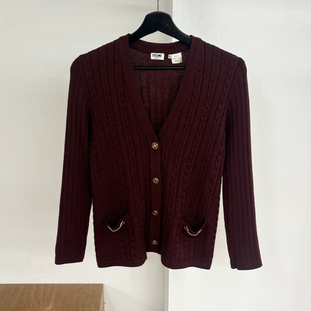 셀린느 케이블 니트 가디건