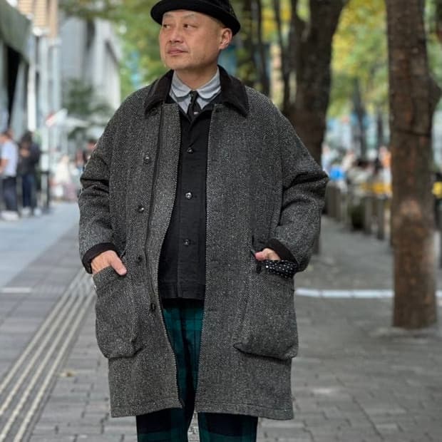 24FW 캡틴선샤인 빔즈플러스 별주 필드코트 트위드 40사이즈