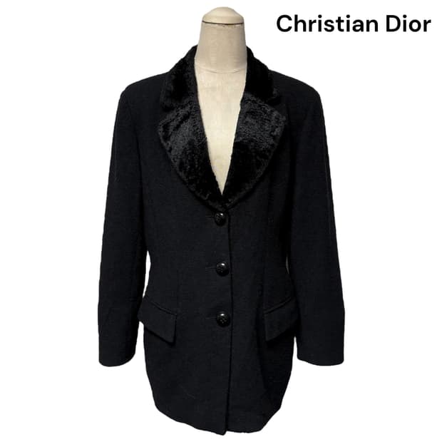 3690 크리스찬디올 블랙 블레이져 퍼카라 울자켓