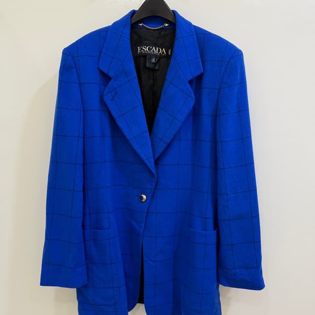 에스까다 체크 모 자켓 정품