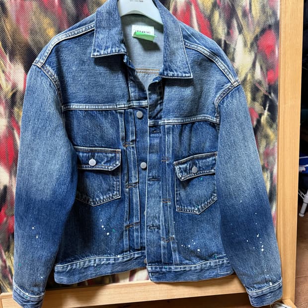 카키스 데님 트러커 청자켓