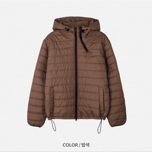 경량패딩 밤색 브라운