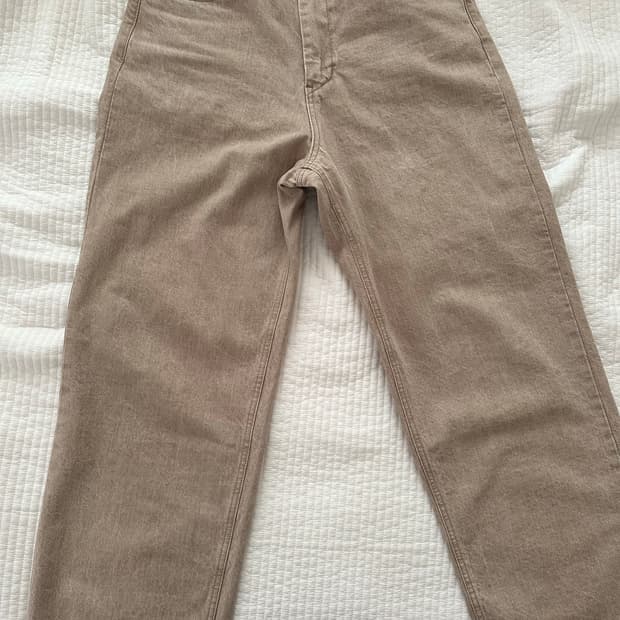 [M]유스 와이드 데님 팬츠 샌드 베이지