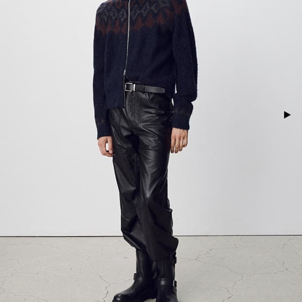 토니웩 Nordic Mohair Zip Up Knit_ Dark Navy