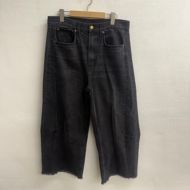USA B Sides 블랙 와이드 데님 팬츠  30