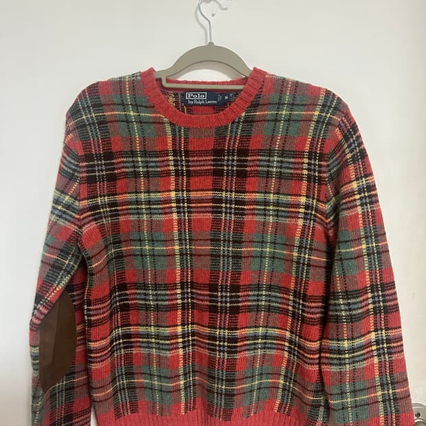폴로 랄프로렌 체크 니트 M