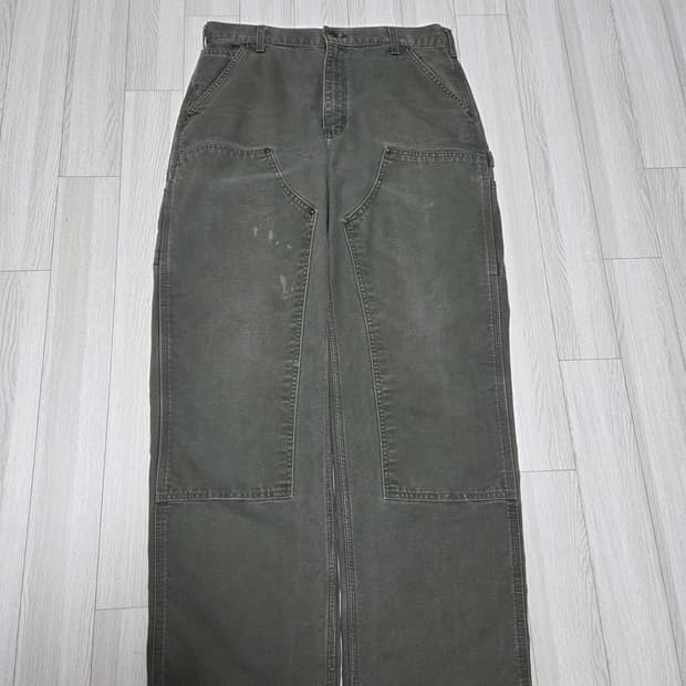 미제 올드 칼하트 더블니 모스그린 33-34사이즈