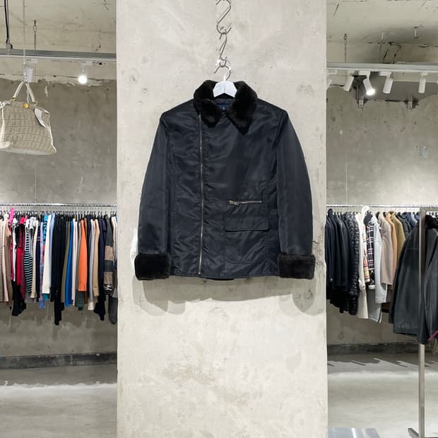 랄프 랄프 로렌 블랙 무스탕 누빔 자켓