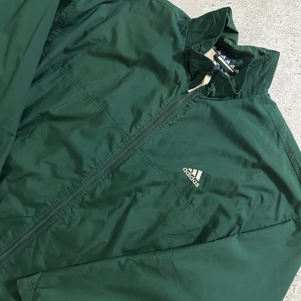 adidas 오버사이즈 딥 그린 윈드브레이커