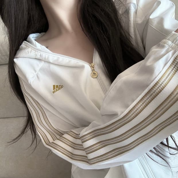 아디다스 흰골 윈드러너 후드집업