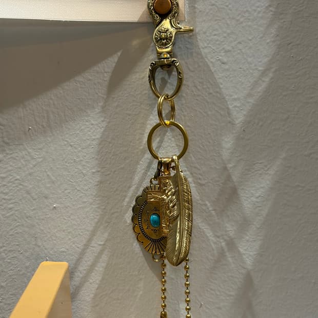 크로스 & 터키석 브라스 빈티지 키링