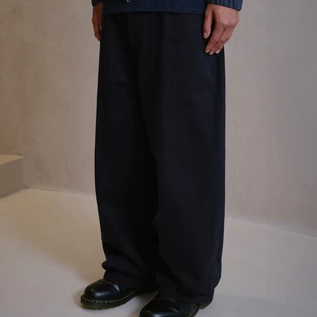 다이브인 [무민서 콜라보] 워시드 루즈드 와이드 코튼 팬츠