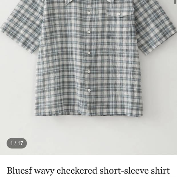 블루썬플라워 wavy checkered short-sleeve shirt