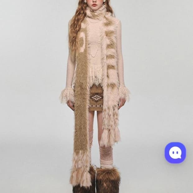 1jinnstudio 머플러 핑크브라운