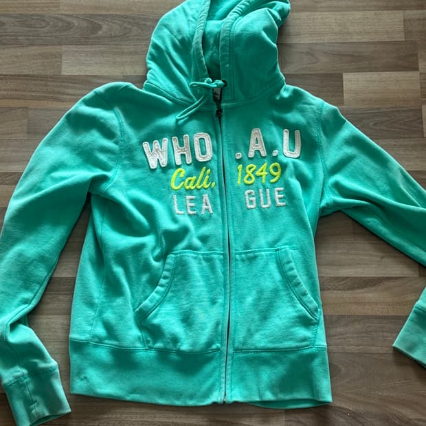 후아유 민트 후드집업 L